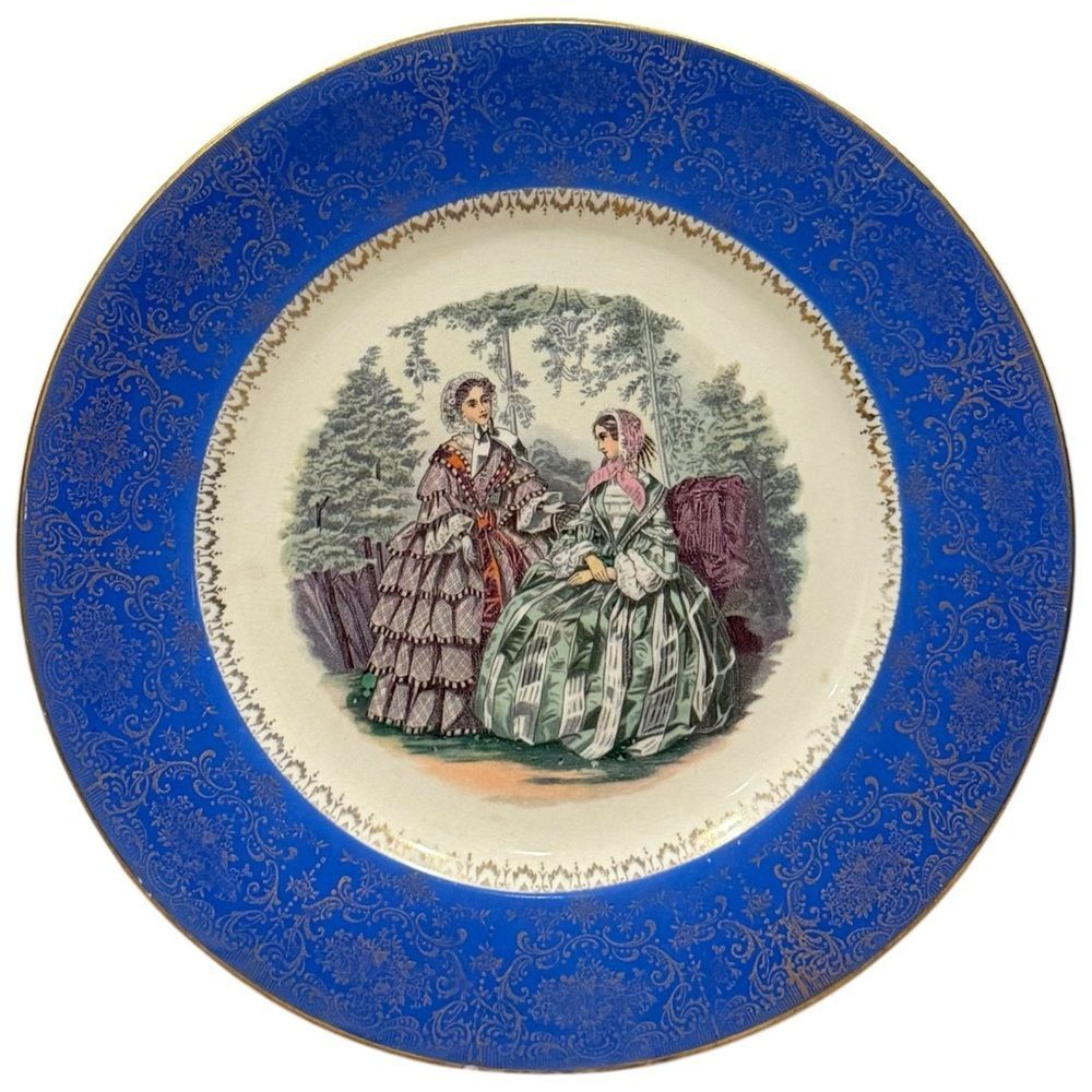 Blue Century Salem China  23 Karat Gold Decorative Plate. Made in USA.